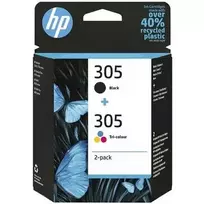 HP 305 2 pakuočių trispalvė/juoda originali rašalo kasetė