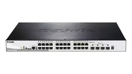 D-Link DGS-1510-28XMP/E tinklo komutatorius Valdomas L2/L3 Gigabit Ethernet (10/100/1000) Maitinimas per Eternetą (PoE) Juoda, Pilka