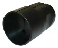 Ilgintuvo lizdas N&L, 2P, 16A, 250V, juodos spalvos