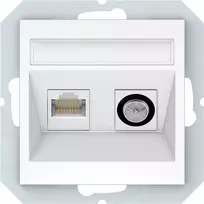 Antenos ir kompiuterio lizdas VILMA QR1000, baltos spalvos