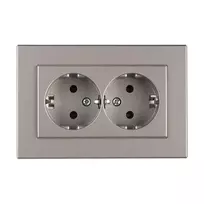 Dvivietis kištukinis lizdas VILMA XP500, metalo spalvos