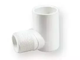 Alkūnė 410-005, PVC-U, 1/2"x90°, išor. srieg./klij. vidus