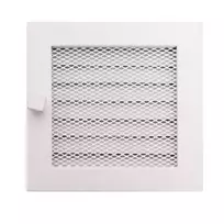 Židinio grotelės HEARTH 170x170mm, (baltos su žaliuzėmis)