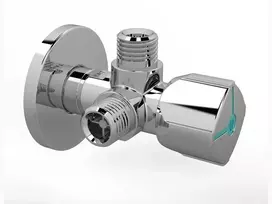 Kampinis ventilis CQ4102, 1/2"x3/8"x3/8" išor. sriegiai