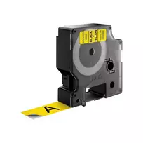 Dymo D1 juosta 19 mm x 7 m, juoda su geltonu pagrindu