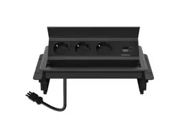DELTACO upot. virtapaneeli, ylös ponn., 3 pistoras., 1x21W A+C USB-laturi, GST18-liitäntä