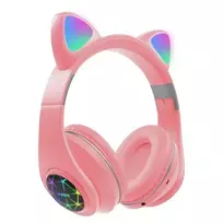 Ausinės RoGer Cat M2 Cat Ears LED Pink