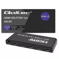 Qoltec 51799 Aktyvus HDMI skirstytuvas 4 x HDMI 4K x 2K | 6Gb/s | 60 Hz