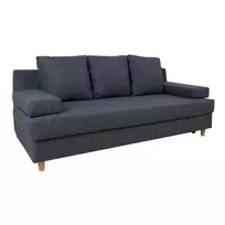 Sofa - lova su patalynės dėže VELLA, tamsiai pilka