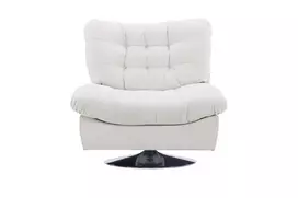 "Florens" viengulė sofa - chromas / balkšvas audinys