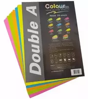 Spalvotas popierius Double A Rainbow 4 Neon, 100 lapų