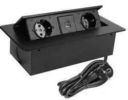 Įmontuojamas ilgintuvas Design Light, 2 vietos, USB A+C, 3 m