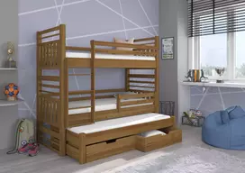 Trijų asmenų dviaukštė lova su čiužiniais HIPPO 200x90
