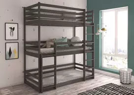 Trijų asmenų dviaukštė lova su čiužiniais TEDRO 200x90