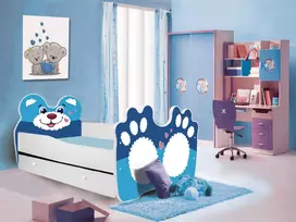 Lova su čiužiniu ir stalčiumi BEAR BLUE 140x70