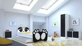 Lova su čiužiniu ir stalčiumi BEAR BLACK 160x80