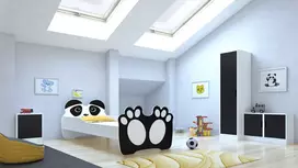 Lova su meškiuku BEAR BLACK 160x80