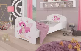 Lova su čiužiniu PEPE Mergaitė su sparnais 160x80
