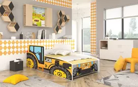 Lova su čiužiniu TRACTOR YELLOW 140x70