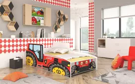 Lova su čiužiniu TRACTOR RED 160x80