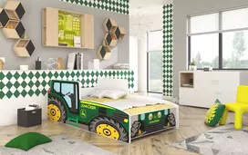 Lova su čiužiniu TRACTOR GREEN 160x80