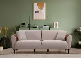 3-vietė sofa-lova Hanah Home Aren, smėlio spalvos Cinamonas, 85 x 85 x 215