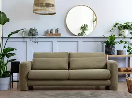 Trijų vietų sofa Hanah Home Lily, žalia, 97 x 73 x 215