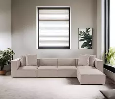 Kampinė sofa Hanah Home Sora, smėlio smėlio spalvos, 350 x 65 x 190
