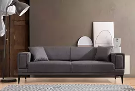 Trivietė sofa-lova Hanah Home Horizon, tamsiai pilka, 95 x 77 x 230