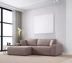 Kampinė sofa-lova Hanah Home Pırlo, ruda, 260 x 78 x 170