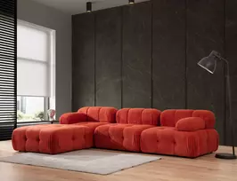 Kampinė sofa Hanah Home Doblo, raudona, 100 x 80 x 300