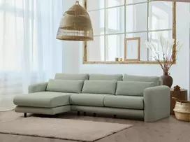 Kampinė sofa Hanah Home Lily, žalia, 97 x 73 x 290