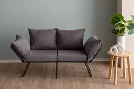 Dvivietė sofa-lova Hanah Home Viper, pilka, 150 x 78 x 60
