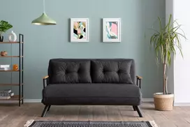 Dvivietė sofa-lova Hanah Home Sando , tamsiai pilka, 120 x 40 x 60