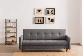 Trivietė sofa-lova Hanah Home Hiko , šviesiai pilka, 72 x 161 x 25