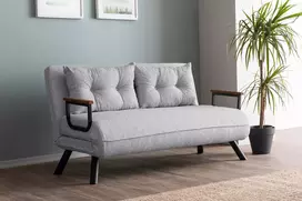 Dvivietė sofa-lova Hanah Home Sando , pilka, 120 x 40 x 60