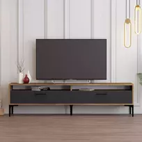 TV blokas, Hanah Home, graikinis riešutas Antracitas, 180 x 35 x 47, cm