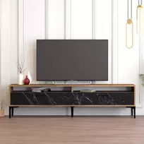 TV blokas, Hanah Home, graikinis riešutas Juodas marmuras, 180 x 35 x 47, cm