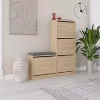 Batų spintelė, Hanah Home, Ąžuolas, 105 x 118,5 x 26, cm