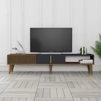 TV stovas, Hanah Home, graikinis riešutas Antracitas, 180 x 40 x 35, cm