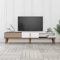TV stovas, Hanah Home, graikinis riešutas Balta, 180 x 40 x 35, cm