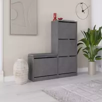 Batų spintelė, Hanah Home, pilka, 105 x 118,5 x 26, cm