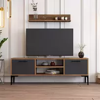 TV blokas, Hanah Home, graikinis riešutas Antracitas, 140 x 48 x 30, cm
