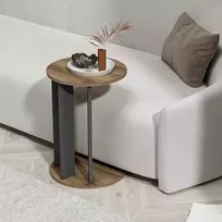 Šoninis staliukas, Hanah Home, graikinis riešutas Antracitas, 34 x 64 x 34, cm