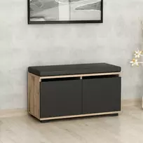 Batų spintelė, Hanah Home, Riešutas Juoda, 80 x 42 x 35, cm