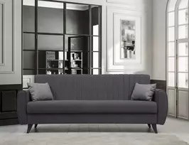 Trivietė sofa-lova Hanah Home Alkon, tamsiai pilka, 214 x 86 x 77