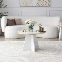 Kavos staliukas, Hanah Home, auksas Balta, 60 x 40 x 60, cm
