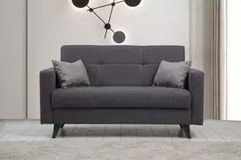 Dvivietė sofa-lova Hanah Home Polya, tamsiai pilka, 151 x 86 x 75