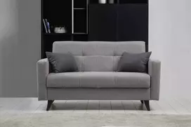 Dvivietė sofa-lova Hanah Home Polya, šviesiai pilka, 151 x 86 x 75