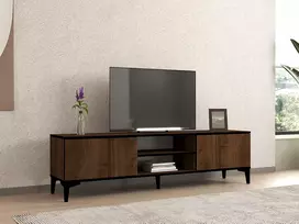 TV stovas, Hanah Home, graikinis riešutas Juoda, 180 x 45 x 40, cm